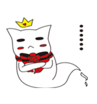 Crown cat ghost - quiet white（個別スタンプ：8）
