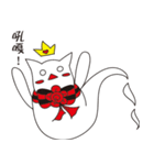 Crown cat ghost - quiet white（個別スタンプ：15）