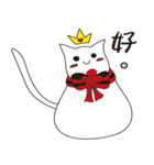 Crown cat ghost - quiet white（個別スタンプ：30）
