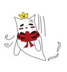 Crown cat ghost - quiet white（個別スタンプ：34）