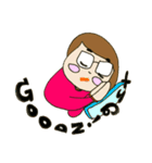 wear glasses girl（個別スタンプ：3）