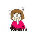 wear glasses girl（個別スタンプ：12）