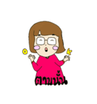wear glasses girl（個別スタンプ：16）