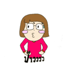 wear glasses girl（個別スタンプ：20）