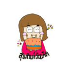 wear glasses girl（個別スタンプ：30）