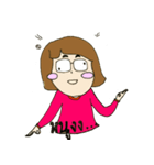 wear glasses girl（個別スタンプ：32）