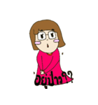 wear glasses girl（個別スタンプ：36）