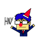 Square face kung（個別スタンプ：22）