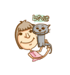 a little baby with cat-olio（個別スタンプ：3）