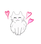 白猫の日常(長毛猫)（個別スタンプ：4）