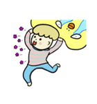Two brother＆yellow pet（個別スタンプ：34）