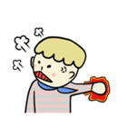 Two brother＆yellow pet（個別スタンプ：36）