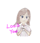 R's girl sticker（個別スタンプ：3）