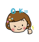 女の子（時々男の子）のあいさつスタンプ（個別スタンプ：1）