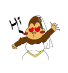 Orangutan bride ＆ Orangutan groom（個別スタンプ：1）