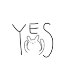 無表情うさぎさんの日常スタンプ（個別スタンプ：2）