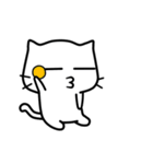 white cat - 3 super funny（個別スタンプ：1）