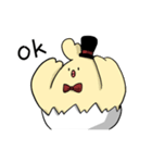 ひげ猫とから鳥（個別スタンプ：3）