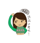 Round face girls' collection（個別スタンプ：15）
