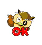フクロウと美代子の日常（個別スタンプ：14）
