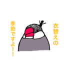 文鳥と小さくなった飼い主（個別スタンプ：24）