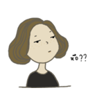 A straight face girl（個別スタンプ：23）