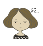 A straight face girl（個別スタンプ：30）