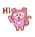 lovely pink monkey（個別スタンプ：1）