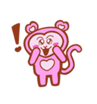 lovely pink monkey（個別スタンプ：3）