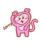 lovely pink monkey（個別スタンプ：5）