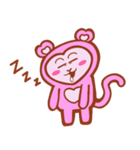 lovely pink monkey（個別スタンプ：6）
