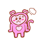 lovely pink monkey（個別スタンプ：8）