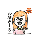 お絵かき風の女の子スタンプ（個別スタンプ：6）