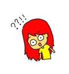 red hair girl ＆ Mr. Radish cake（個別スタンプ：3）