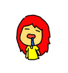 red hair girl ＆ Mr. Radish cake（個別スタンプ：4）