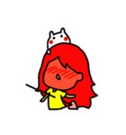 red hair girl ＆ Mr. Radish cake（個別スタンプ：7）