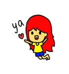 red hair girl ＆ Mr. Radish cake（個別スタンプ：15）