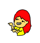 red hair girl ＆ Mr. Radish cake（個別スタンプ：18）