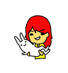 red hair girl ＆ Mr. Radish cake（個別スタンプ：26）