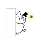 白B猫＆ピンQ猫（個別スタンプ：1）