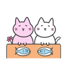 白B猫＆ピンQ猫（個別スタンプ：11）