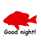 魚シルエットスタンプ英語版（個別スタンプ：7）