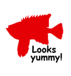 魚シルエットスタンプ英語版（個別スタンプ：24）