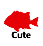 魚シルエットスタンプ英語版（個別スタンプ：25）