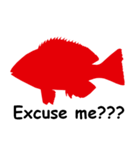魚シルエットスタンプ英語版（個別スタンプ：32）
