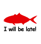 魚シルエットスタンプ英語版（個別スタンプ：37）