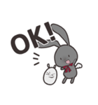 うさぎのノワールと仲良したまご（個別スタンプ：1）