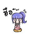 Purple head girl（個別スタンプ：7）