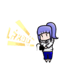 Purple head girl（個別スタンプ：13）