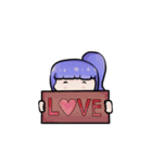 Purple head girl（個別スタンプ：16）